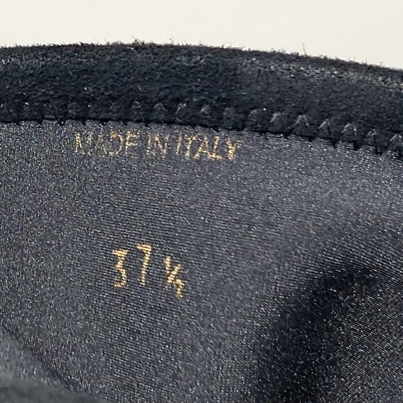 Prada Black Suede Knee High Stretch Boots Square Toe Flat Heel Women’s 37.5 - Picture 4 of 9